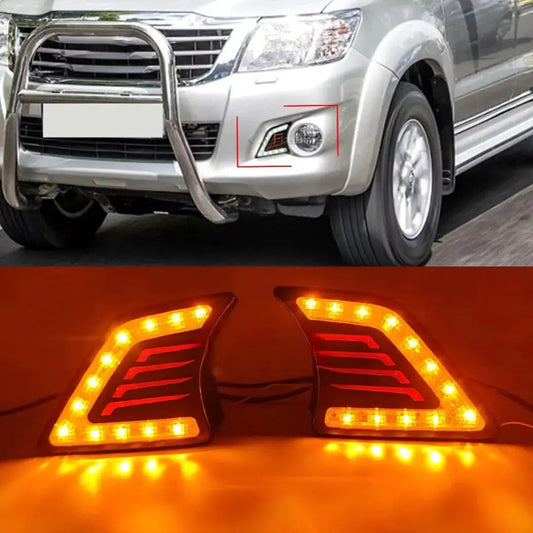 LED DRL Daytime Running Light Kit for Toyota Hilux Vigo 2012–2014 – Fog Lamp & Turn Signal Tuck's Performance