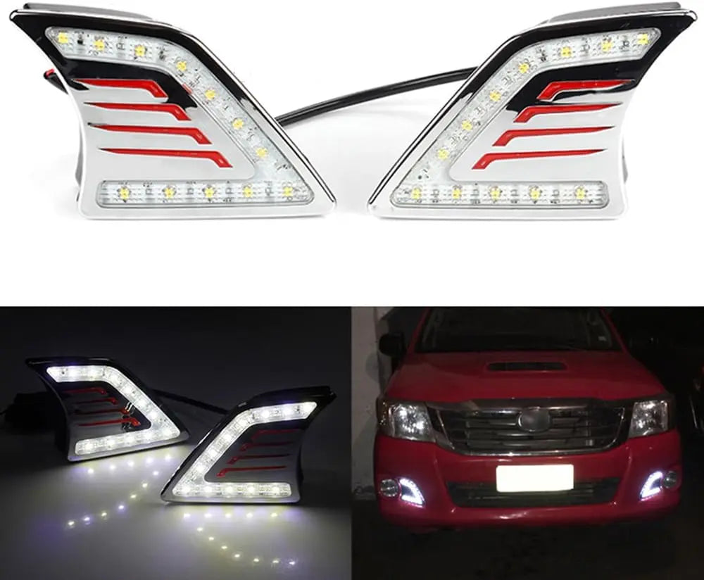 LED DRL Daytime Running Light Kit for Toyota Hilux Vigo 2012–2014 – Fog Lamp & Turn Signal Tuck's Performance