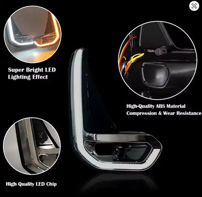LED DRL + Fog Lamp Kit for Toyota Hilux Revo 2020–2021 | Daytime Running Lights with Chrome Trim Tuck's Performance
