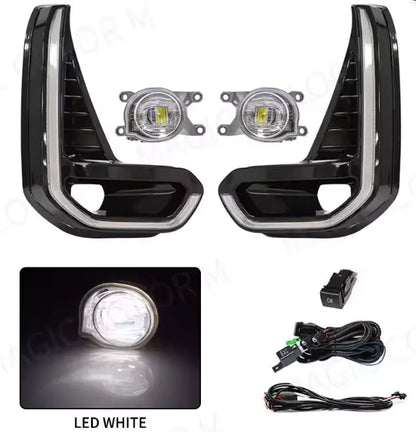 LED DRL + Fog Lamp Kit for Toyota Hilux Revo 2020–2021 | Daytime Running Lights with Chrome Trim Tuck's Performance