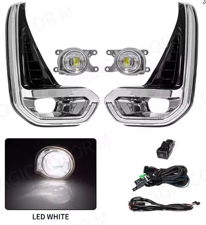 LED DRL + Fog Lamp Kit for Toyota Hilux Revo 2020–2021 | Daytime Running Lights with Chrome Trim Tuck's Performance