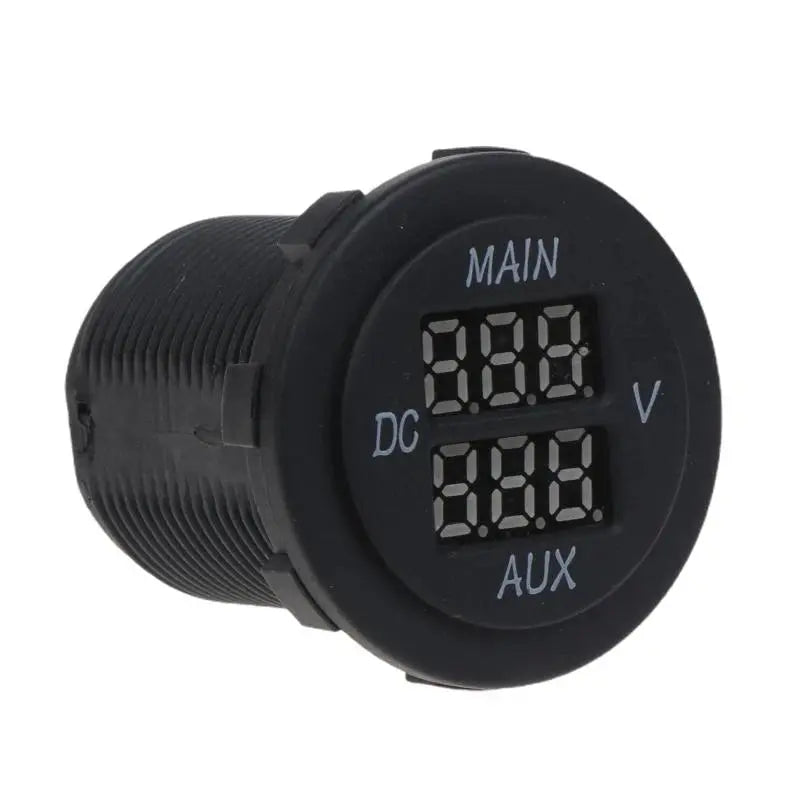 LED Digital Double Voltmeter, Round Panel Monitor Blue for Car Pickup RV Tuck's Performance