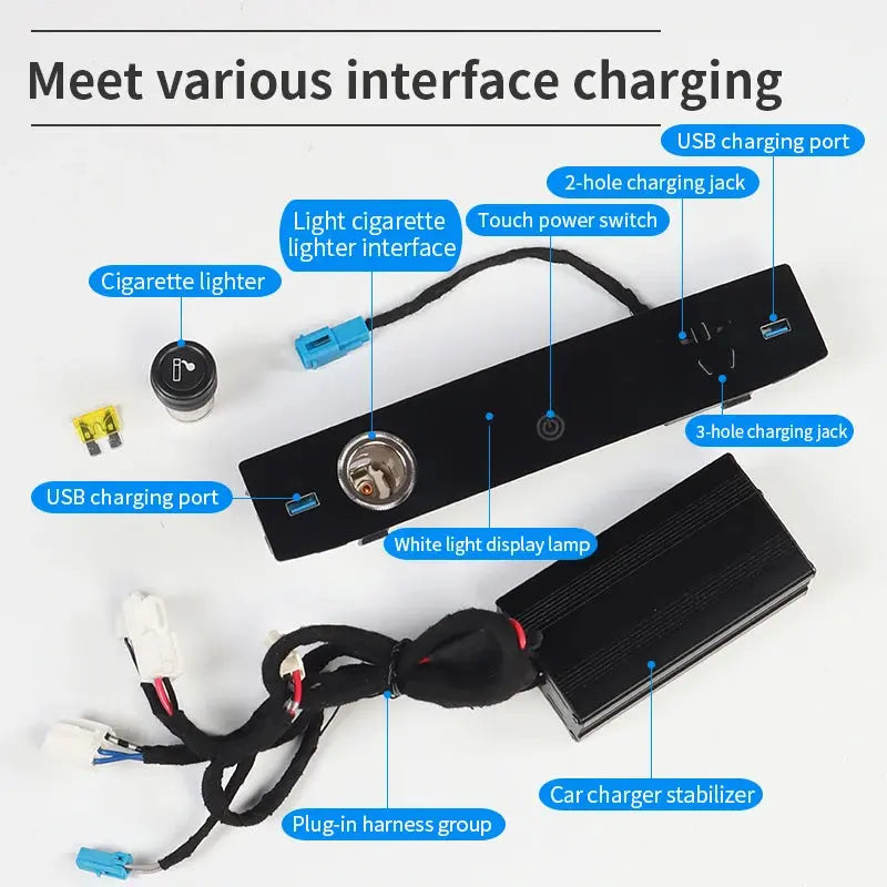 Land Cruiser 200 Rear Row USB Multi-Function Charger LC200 Car Charging Modification Interior Decoration Accessories Tuck's Performance