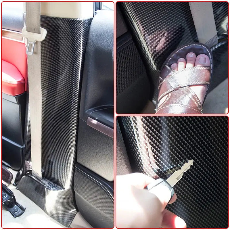 LandCruiser Carbpn Fibre pattern Car Door  pillar Protection Cover Tuck's Performance