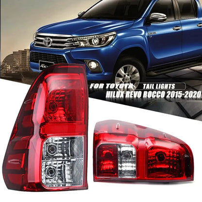 Left/Right Side Red Tail Lamp for Toyota Hilux Revo Rocco 2015- 2020 Rear Tail Light Brake Lamp with Wire Harne