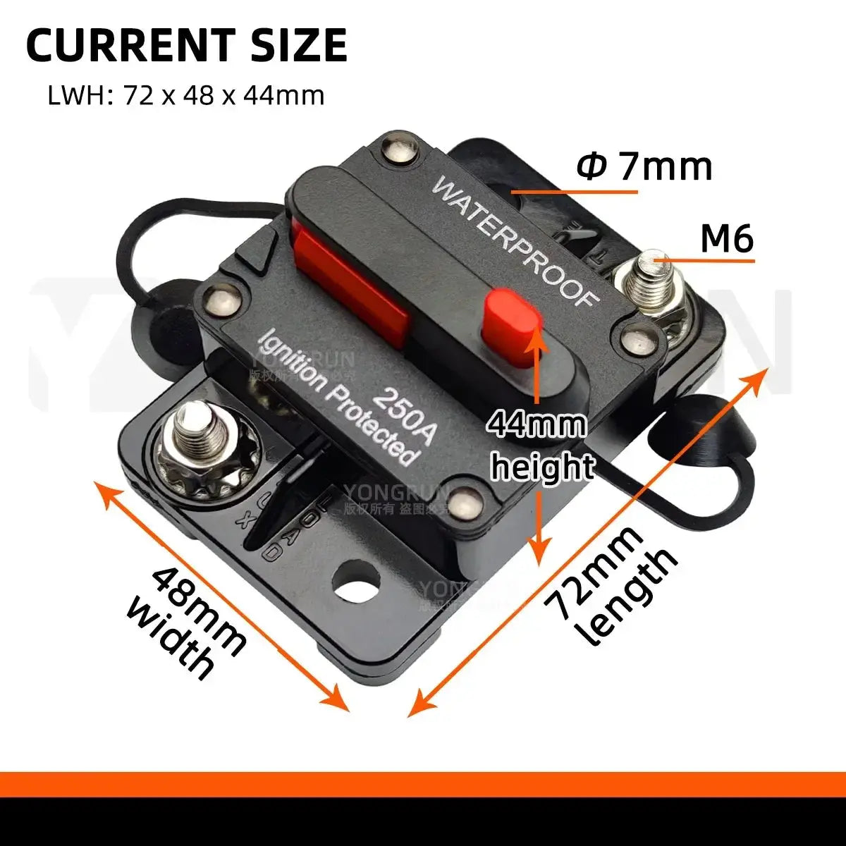 Manual Reset Circuit Breaker 20A–300A 12V–48V Waterproof DC Fuse for Car Audio, Marine & RV Tuck's Performance