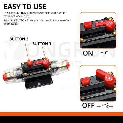 Manual Reset Circuit Breaker 20A–300A 12V–48V Waterproof DC Fuse for Car Audio, Marine & RV Tuck's Performance