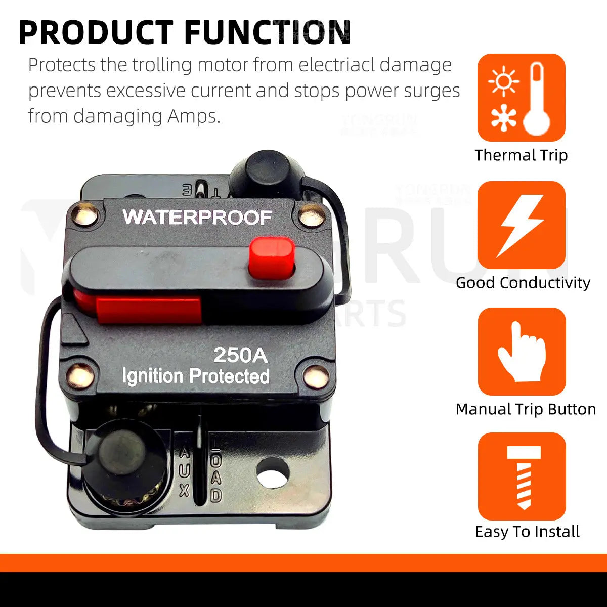 Manual Reset Circuit Breaker 20A–300A 12V–48V Waterproof DC Fuse for Car Audio, Marine & RV Tuck's Performance