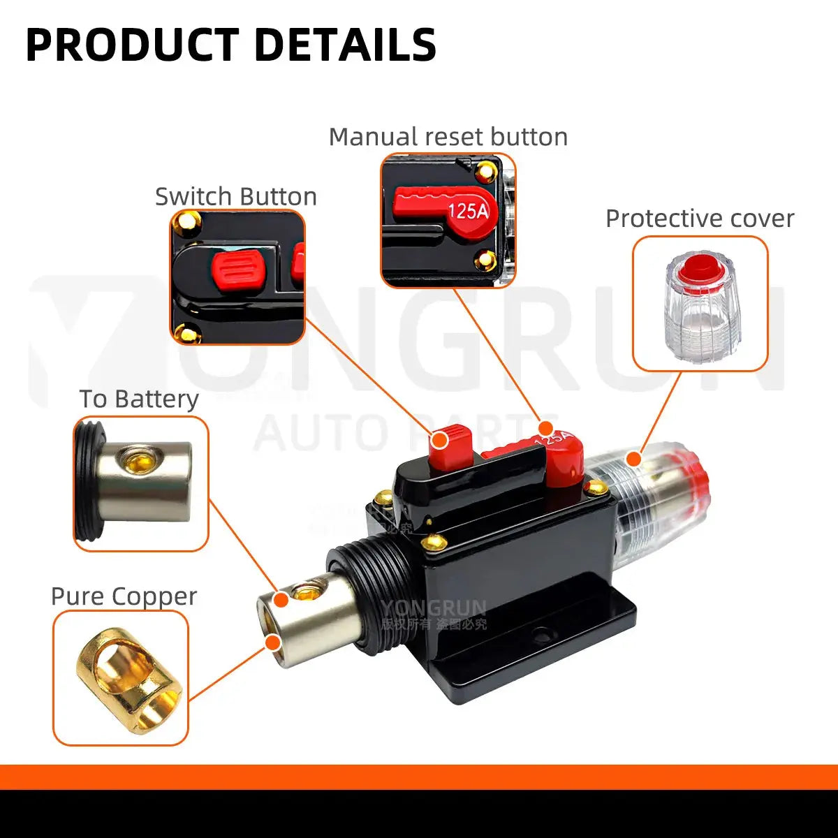 Manual Reset Circuit Breaker 20A–300A 12V–48V Waterproof DC Fuse for Car Audio, Marine & RV Tuck's Performance