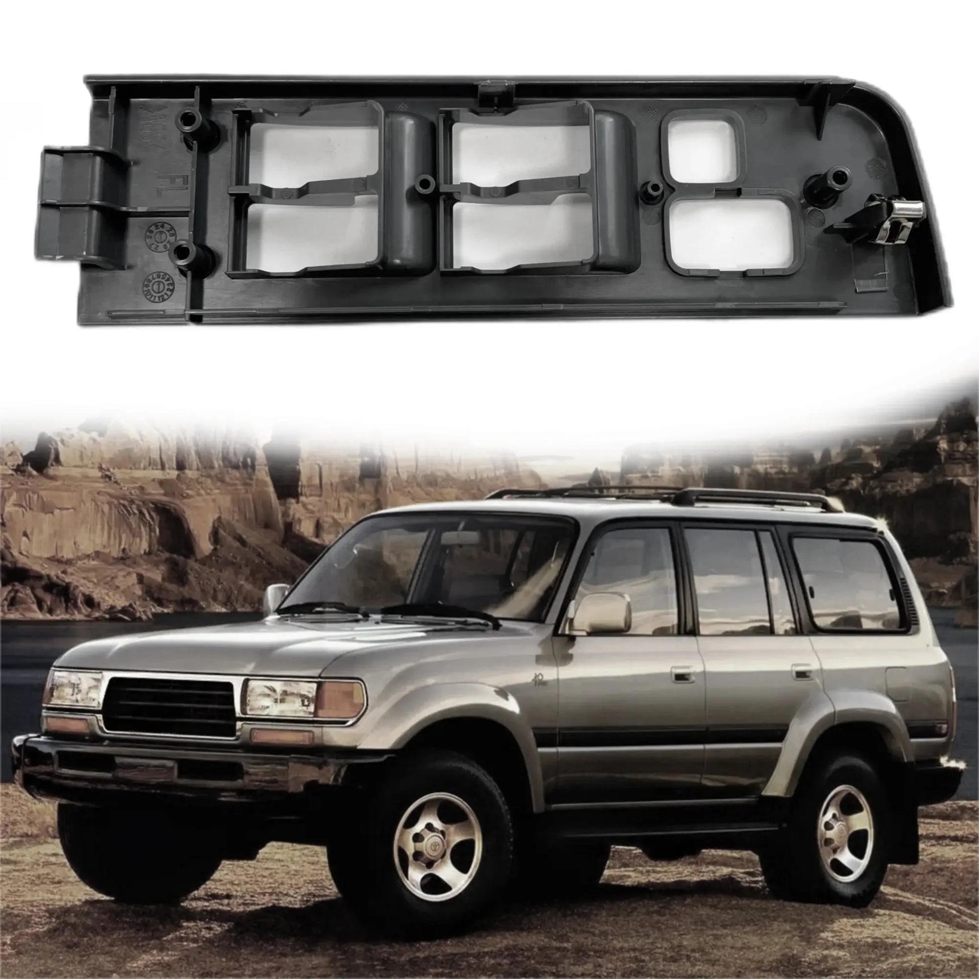 Master Window Switch Bezel Panel Left Driver Side Dark Grey for Toyota Land Cruiser 1991-1997 Replace 74232-60070-B0