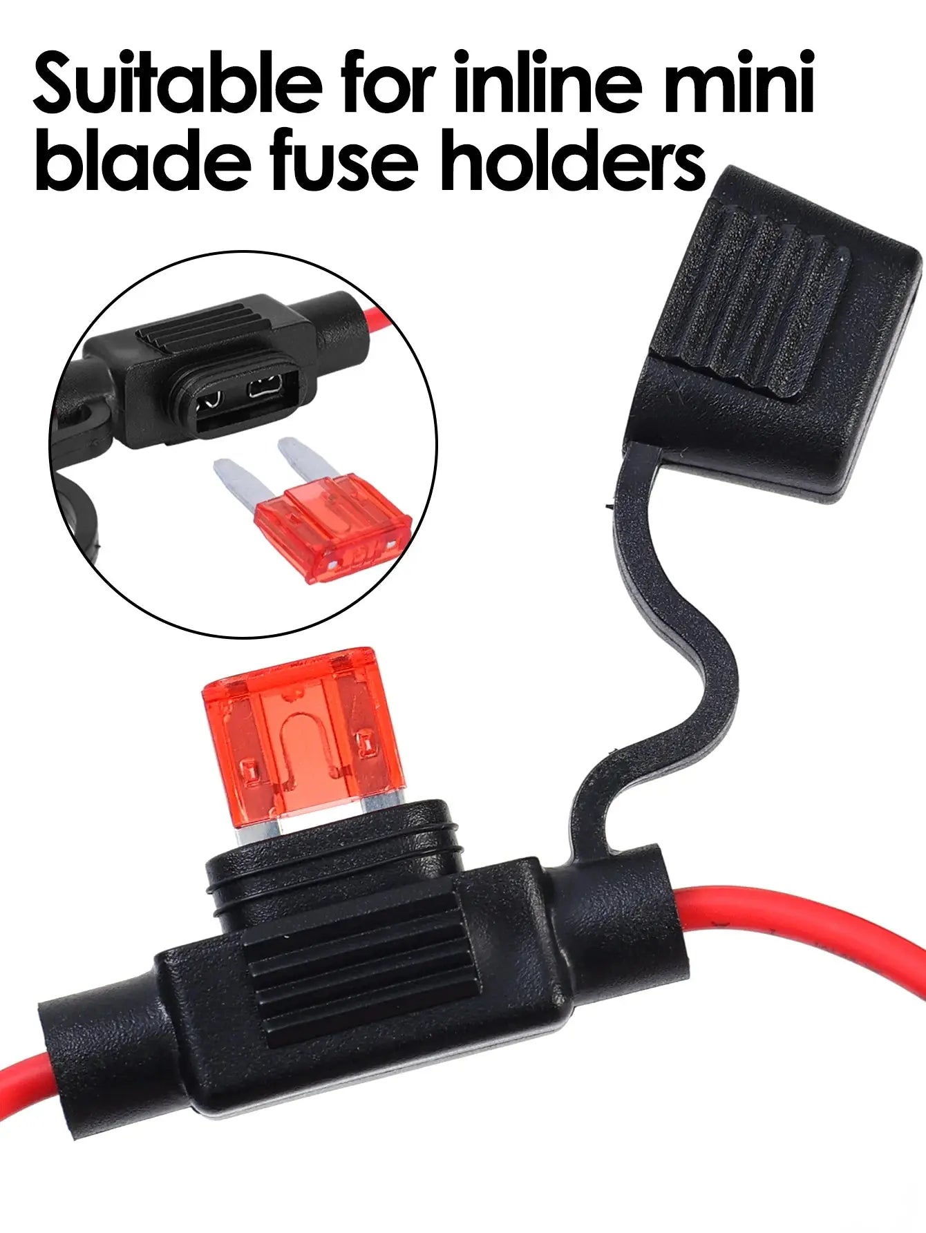 Mini Blade 12V Waterproof In-Line Fuse Holder – 20A/30A Splash-Resistant Automotive Fuse Socket (20/5 Pack Options) Tuck's Performance