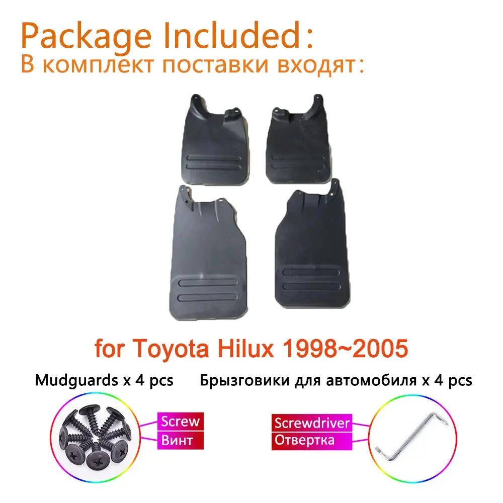 Mudguard for Toyota HiLux 4WD 1998~2005 Accessories 1999 2000 2001 2002 2003 2004 Mudflaps Fenders Plash Guards Front Rear Wheel Tuck's Performance