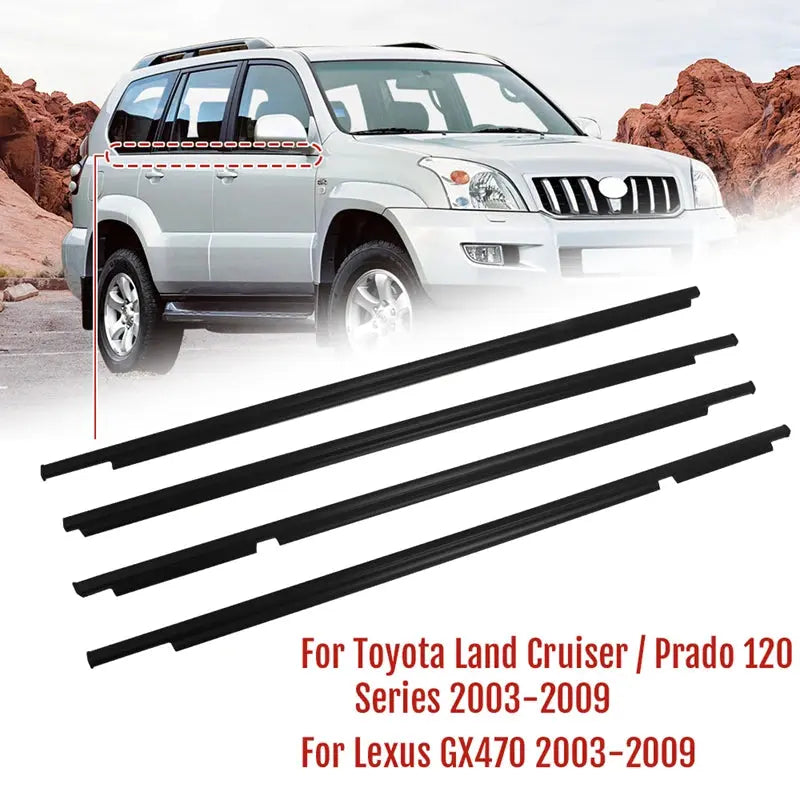 Prado 120 Series 2003-2009 Weatherstrips Window Glass Sealing Strip Tuck's Performance