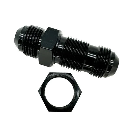 2X AN3 AN4 AN6 AN8 AN10 AN12 0 Degree Flare Bulkhead Fitting Fuel Hose Straight Male To Male Adapter w/Nut For Tab or Wirewall Tuck's Performance