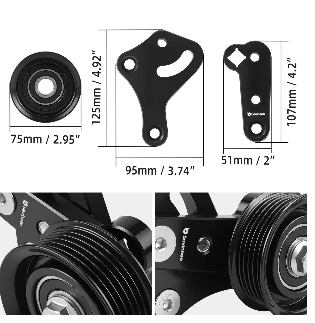 LS1 Manual Belt Tensioner with Pulley for F-Body Camaro, Firebird and GTO Tucks Performance