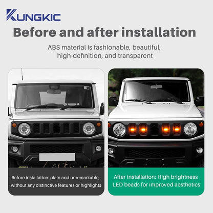 For Suzuki Jimny JB64 JB74 2019 2020 2021 2022 2023-2026 Car LED Front Grille Lights External Grille Lamps Decoration Light 12V Tuck's Performance