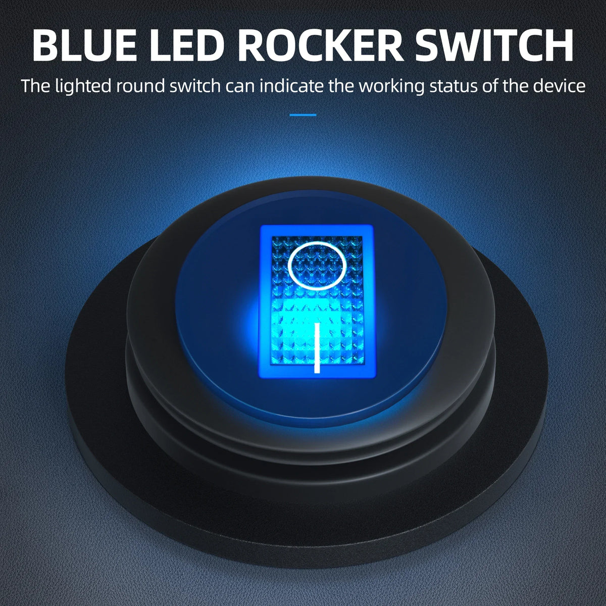 5PCS Waterproof Round Rocker Switch12V LED Toggle Switch Lighted ON Off SPST 3 Pin for Car Switch Panel RV Truck Marine Boat Tuck's Performance