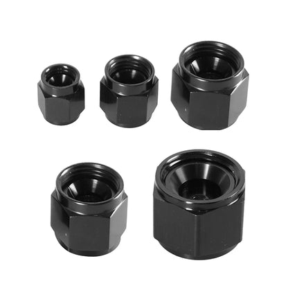 1PC AN4 AN6 AN8 AN10 AN12 Adapter Female Flare End Cap Plug Tube Fitting Hex Head Port Fitting Aluminum Black Tuck's Performance