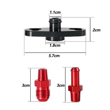 Car Fuel Rail Pressure Regulator Adapter Kit Set Fuel Rail Adapter Replacement Accessories For Toyota Nissan Aluminium Alloy Tuck's Performance