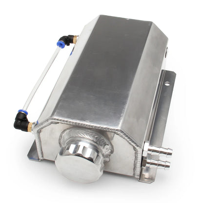 Universal 1L/2L Aluminum Oil Catch Can Reservoir Tank Engine Coolant Radiator Overflow Oil Fuel Tank With Drain Plug Breather Tuck's Performance