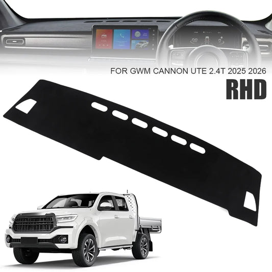 RHD Car Dashboard Cover Mat Avoid Light Pad Anti-UV Carpet For GWM Cannon Ute 2.4T 2025 2026 Dash Mat AntiSlip Dashboard Cover Tuck's Performance