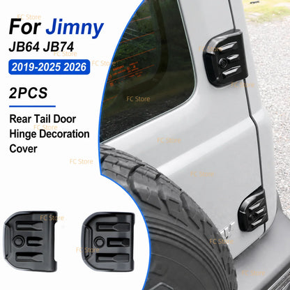 2PCS for Jimny 2019-2026 JB64 JB74Rear Tail Door Hinge Decoration Cover Tailgate Trim Exterior Protection Accessories Christmas Tuck's Performance