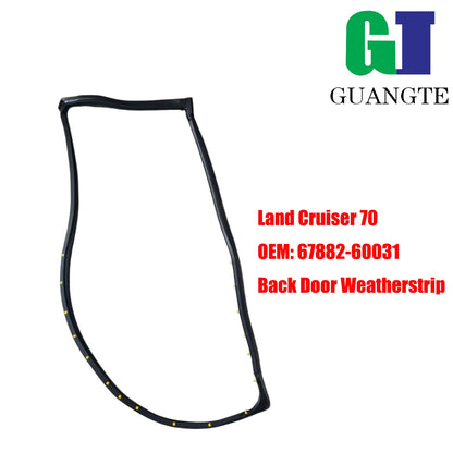 Black rubber door seal strip, profile view