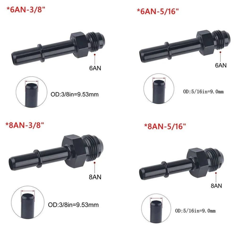 1PC Aluminum 6AN 8AN Male To 3/8" 5/16" Quick Disconnect Male Push On EFI Fitting Adapter Quick Connect Tuck's Performance