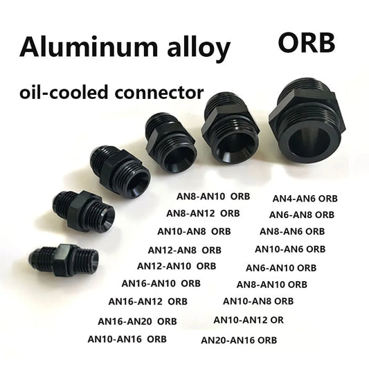 Aluminum AN Male to ORB Male Straight Adapter Fitting for Fuel, Oil Cooler & Hydraulic Lines, AN4 AN6 AN8 AN10 AN12 AN16 AN20 Tuck's Performance