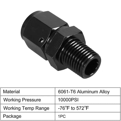 8AN Female Flare Swivel to 1/4 NPT Male Adapter Fitting Union Straight Aluminum AN4 AN6 Female 1/2NPT 1/8 NPT 3/8NPT Male Tuck's Performance