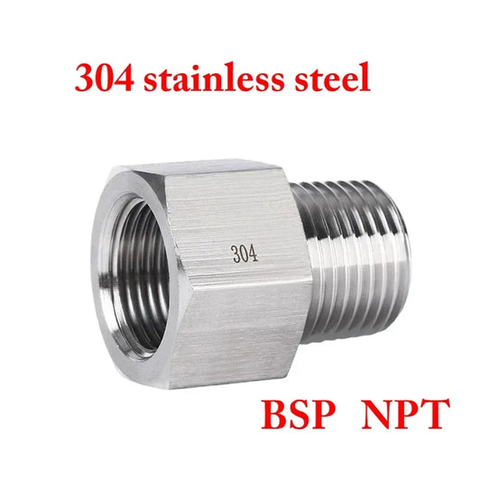 1/8" 1/4" 3/8" 1/2" BSP NPT Female To Male Hex Reducer Bushing 304 Stainless Adapter Fitting High Pressure for Pressure Gauge Tuck's Performance
