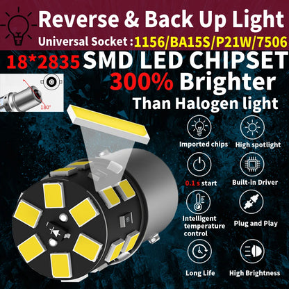 2pcs 1156 BA15S P21W Led Back Up Lamp Bulb Reverse LightFor Nissan Terrano X-Trail Navara NP300 D23 D40 Pathfinder 3 Almera 1 2 Tuck's Performance
