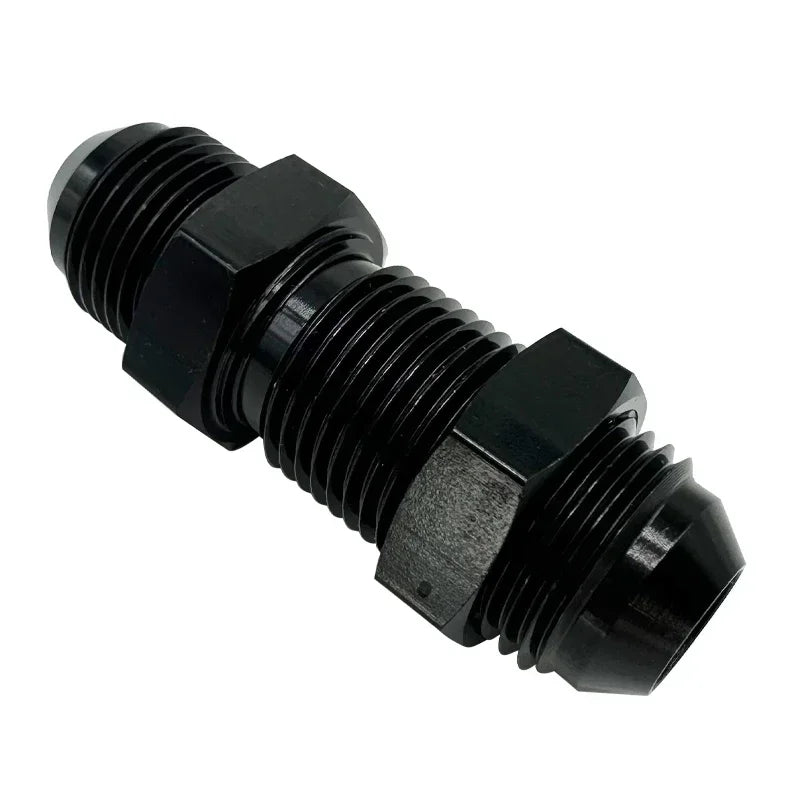 2X AN3 AN4 AN6 AN8 AN10 AN12 0 Degree Flare Bulkhead Fitting Fuel Hose Straight Male To Male Adapter w/Nut For Tab or Wirewall Tuck's Performance
