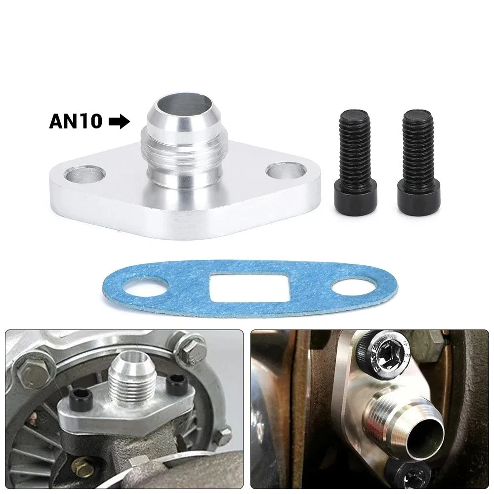 PQY - Turbo Oil Return/Drain Flange Adapter AN10 for TOYOTA LEXUS 1JZ 2JZ GTE PQY-OFG35 Tuck's Performance