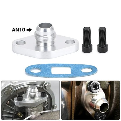 PQY - Turbo Oil Return/Drain Flange Adapter AN10 for TOYOTA LEXUS 1JZ 2JZ GTE PQY-OFG35 Tuck's Performance