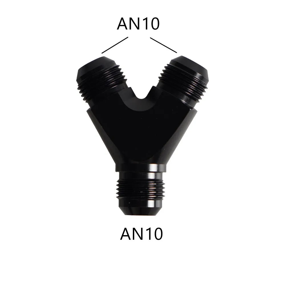 High Quality AN4 AN6 AN8 AN10 Y Adapter Block Male Thread Fuel Hose Fitting Adapters Tee Oil Pipe Joint Universal Aluminium Tuck's Performance