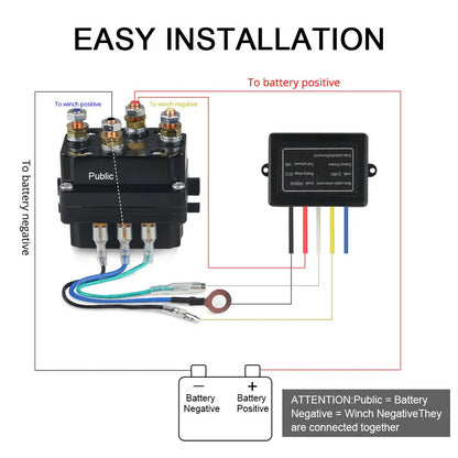 12V/24V 250A Winch Solenoid Relay & Remote Kit image 3