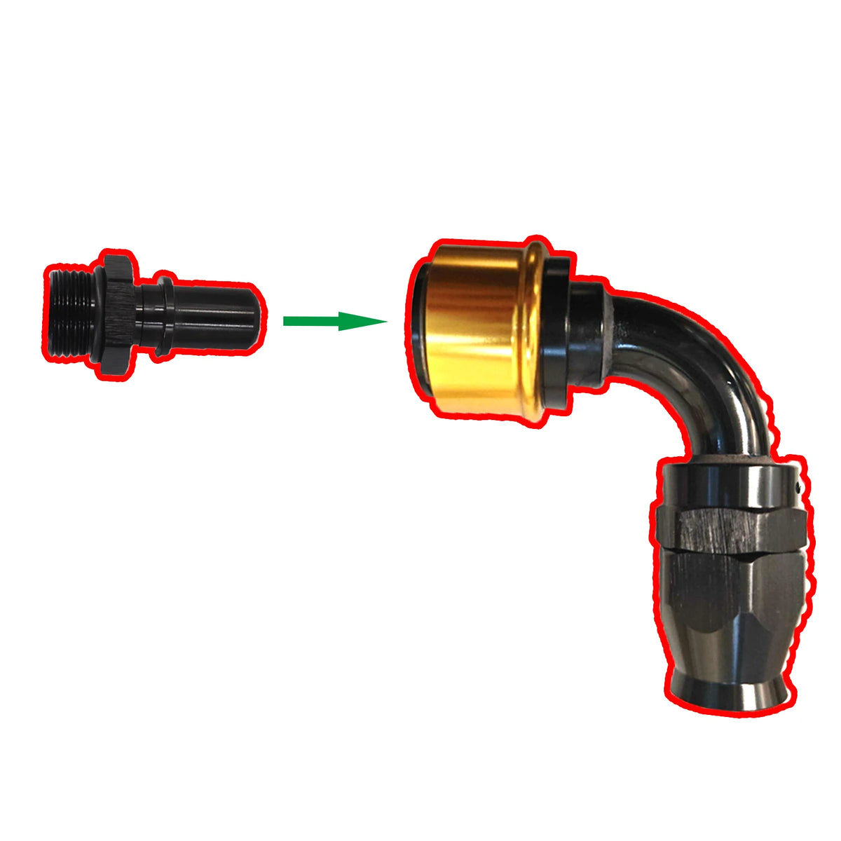 PTFE Quick Release AN Fittings -AN6-AN8-AN10-AN12-AN16 Swivel Fuel Hose End ORB Adapter For PTFE Hose Straight/45/90Degree Tuck's Performance