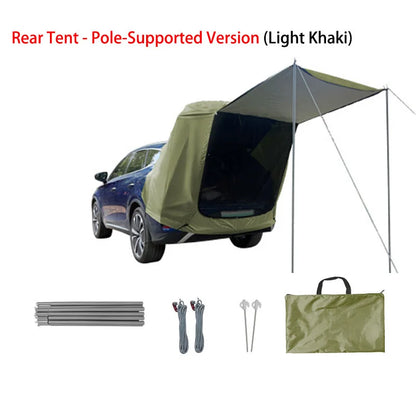 Outdoor Car Rear Tent Camping Picnic Car Rear Tent with Canopy Car Rear Extension Tent Sunshine-Proof Rain-Proof Car Rear Tent Tuck's Performance