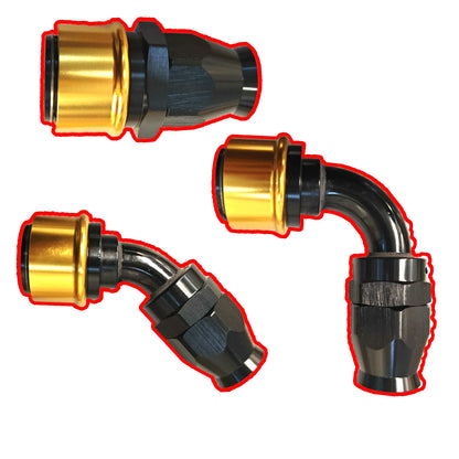 PTFE Quick Release AN Fittings -AN6-AN8-AN10-AN12-AN16 Swivel Fuel Hose End ORB Adapter For PTFE Hose Straight/45/90Degree Tuck's Performance