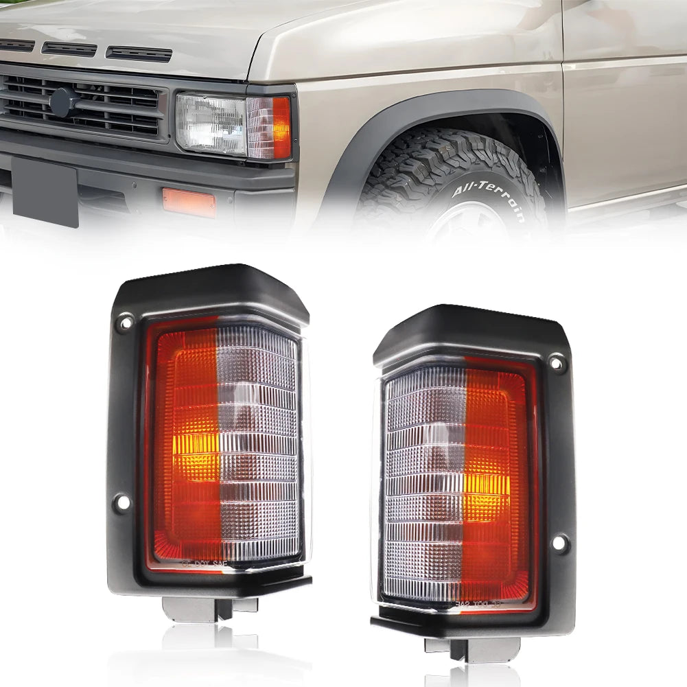 2Pcs Front Corner Light Side Marker Light Turn Signal Light Cover For 1988 1989 Nissan D21 1988-1995 Nissan Pathfinder No Bulb Tuck's Performance