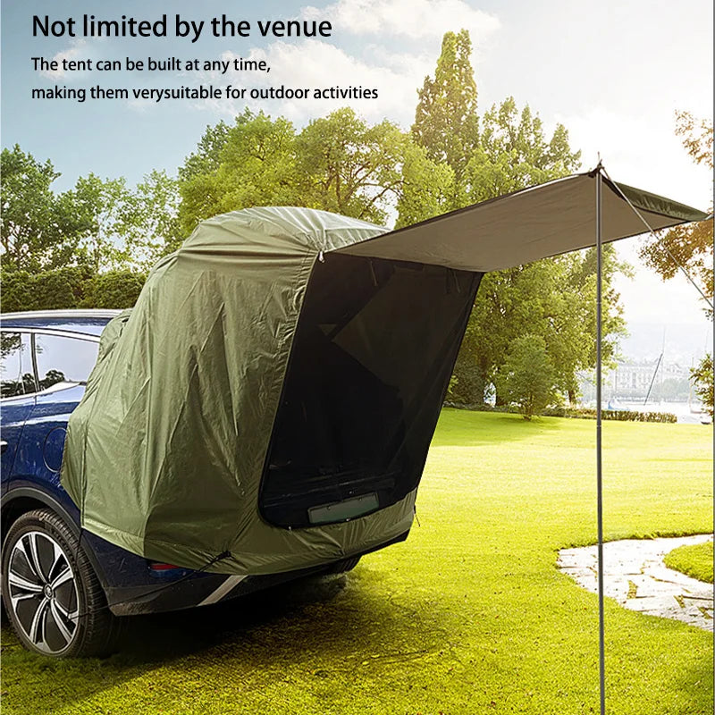 Outdoor Car Rear Tent Camping Picnic Car Rear Tent with Canopy Car Rear Extension Tent Sunshine-Proof Rain-Proof Car Rear Tent Tuck's Performance