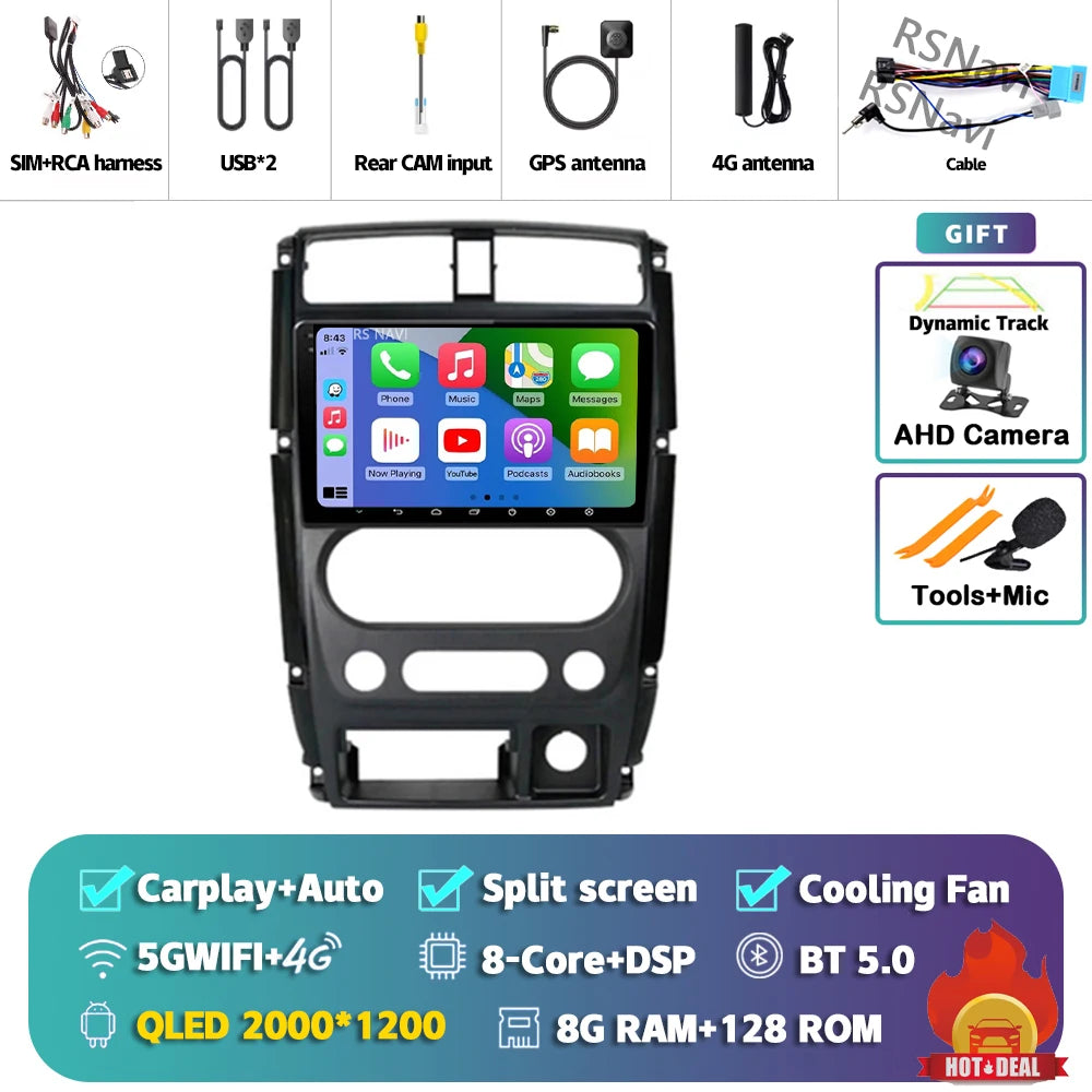 Android 16 Carplay Auto 2K Screen Car Radio Multimedia Player For Suzuki Jimny 3 2005 - 2019 Autoradio GPS Stereo 2din Head Unit Tuck's Performance