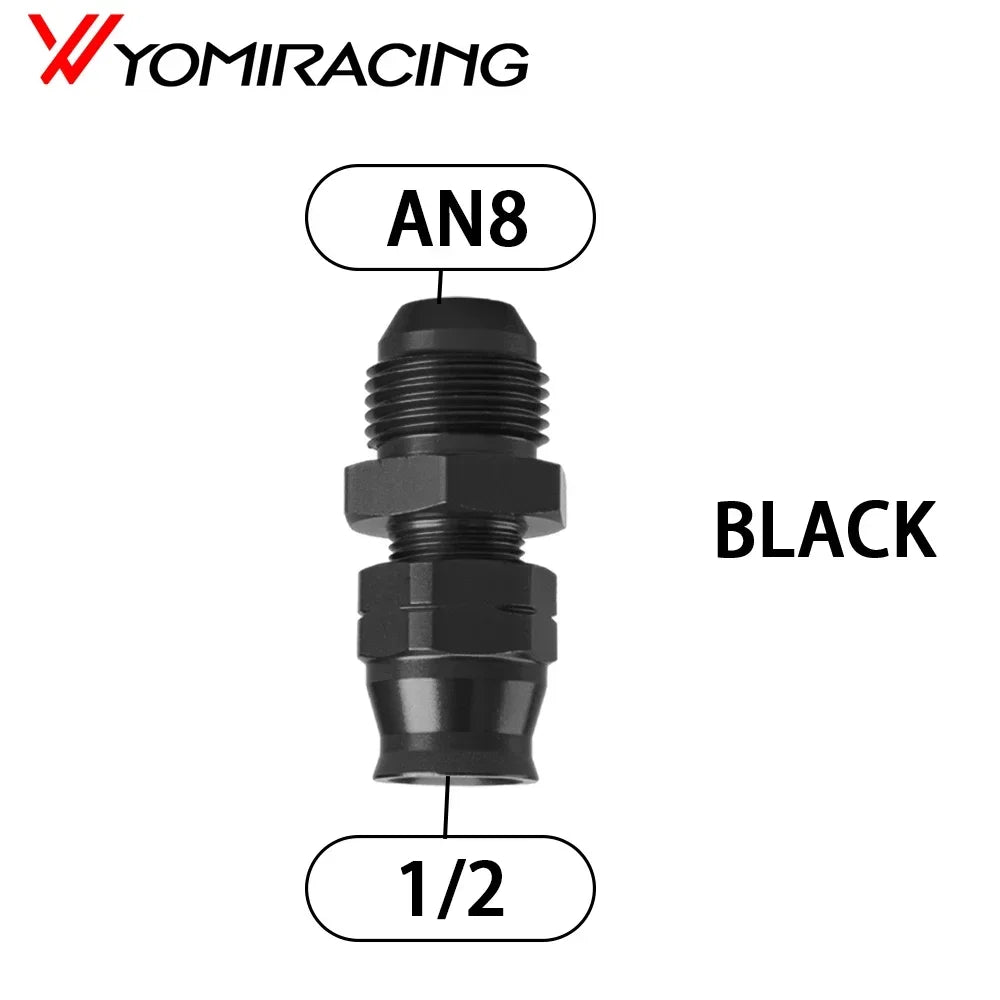 AN6 AN8 AN10 Male Flare to 5/16" 3/8" Fuel Hardline Tube Fitting Adapter Connector Alloy Black For 5/16" 3/8" inch OD Alloy Tube Tuck's Performance