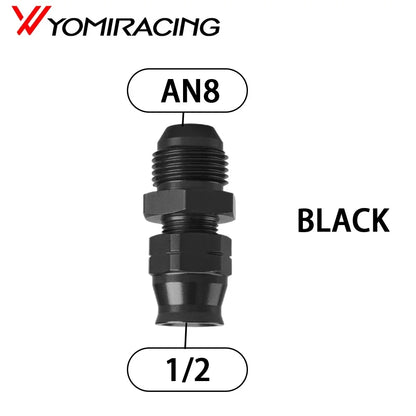 AN6 AN8 AN10 Male Flare to 5/16" 3/8" Fuel Hardline Tube Fitting Adapter Connector Alloy Black For 5/16" 3/8" inch OD Alloy Tube Tuck's Performance