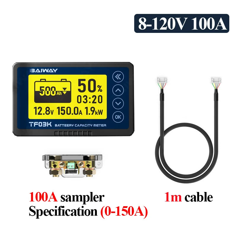 DC 8V-120V Coulomb Counter Battery Capacity Monitor image 20