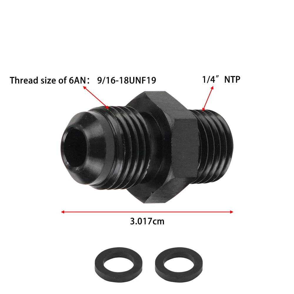 4L80E 6AN X 1/4NPS 8AN Male Flare to 1/4 NPS Transmission Cooler Adapter Fittings Front and Rear Port For GM 1997-2007 Tuck's Performance