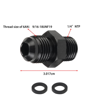 4L80E 6AN X 1/4NPS 8AN Male Flare to 1/4 NPS Transmission Cooler Adapter Fittings Front and Rear Port For GM 1997-2007 Tuck's Performance