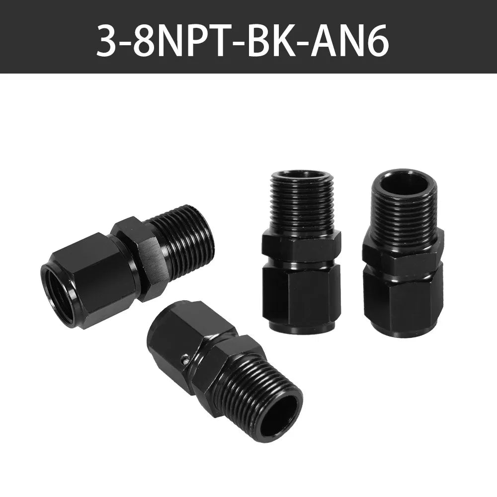 8AN Female Flare Swivel to 1/4 NPT Male Adapter Fitting Union Straight Aluminum AN4 AN6 Female 1/2NPT 1/8 NPT 3/8NPT Male Tuck's Performance