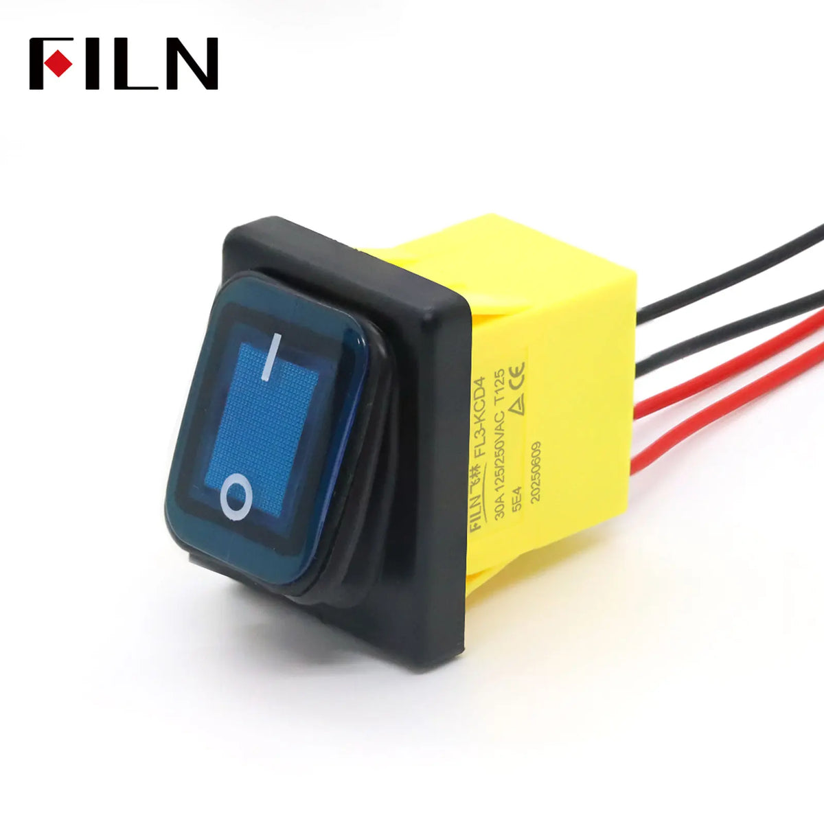 30A 12V 24V 220V LED Rocker Switch With Wires ON OFF Heavy Duty 4 Pin DPST IP67 Sealed Waterproof  Auto Boat Marine Toggle 30x22 Tuck's Performance